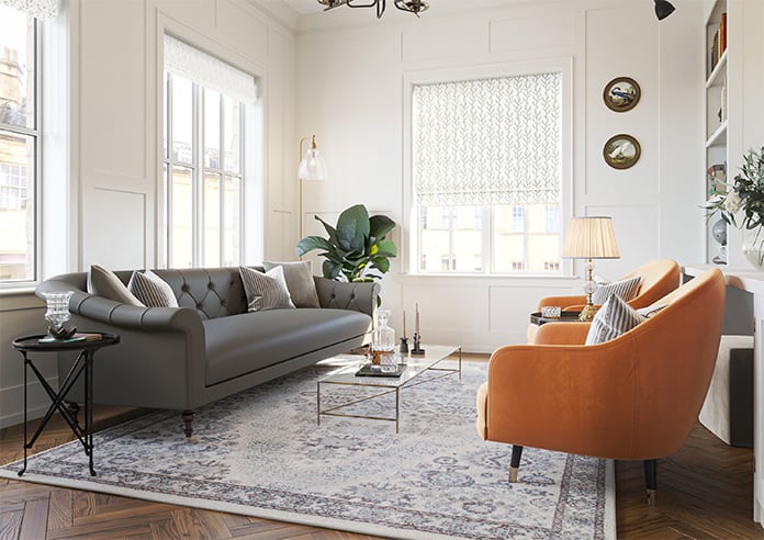 Boughton Faux Silk, Nectarine - Motorised Roman Blind - Image 6